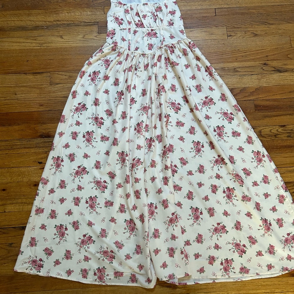 SHEIN Lace-Trimmed Floral Dress